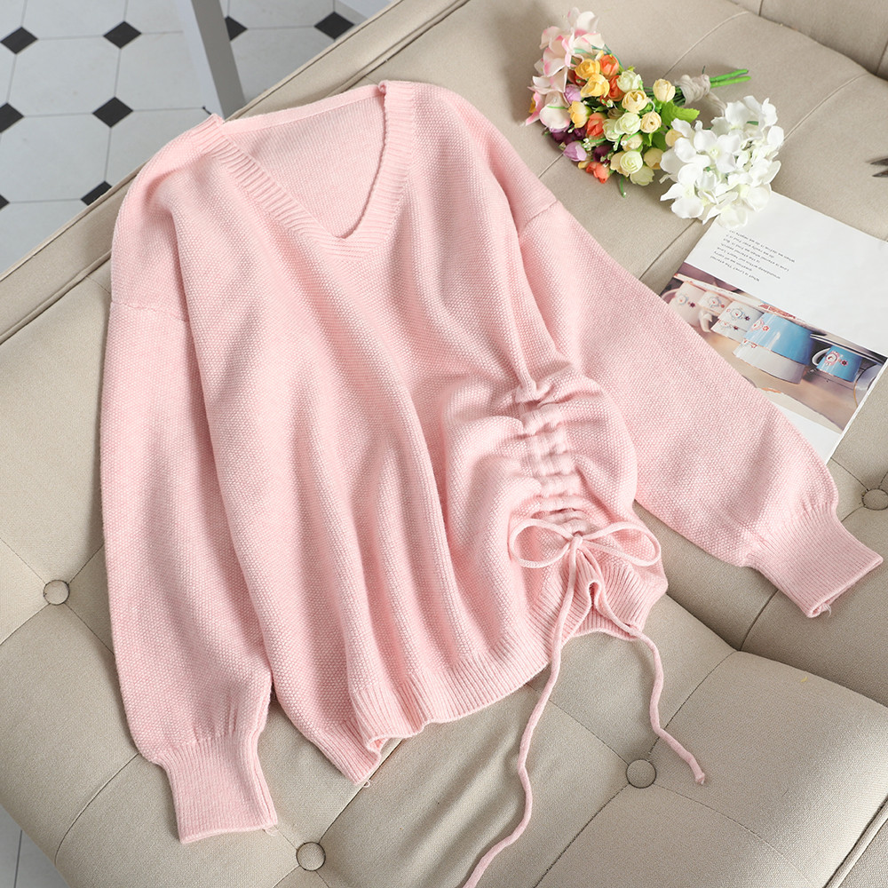 Casual γυναικείο πουλόβερ με δεσμούς σε πέντε χρώματα