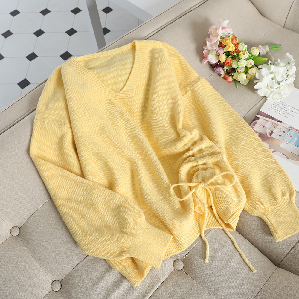 Casual γυναικείο πουλόβερ με δεσμούς σε πέντε χρώματα