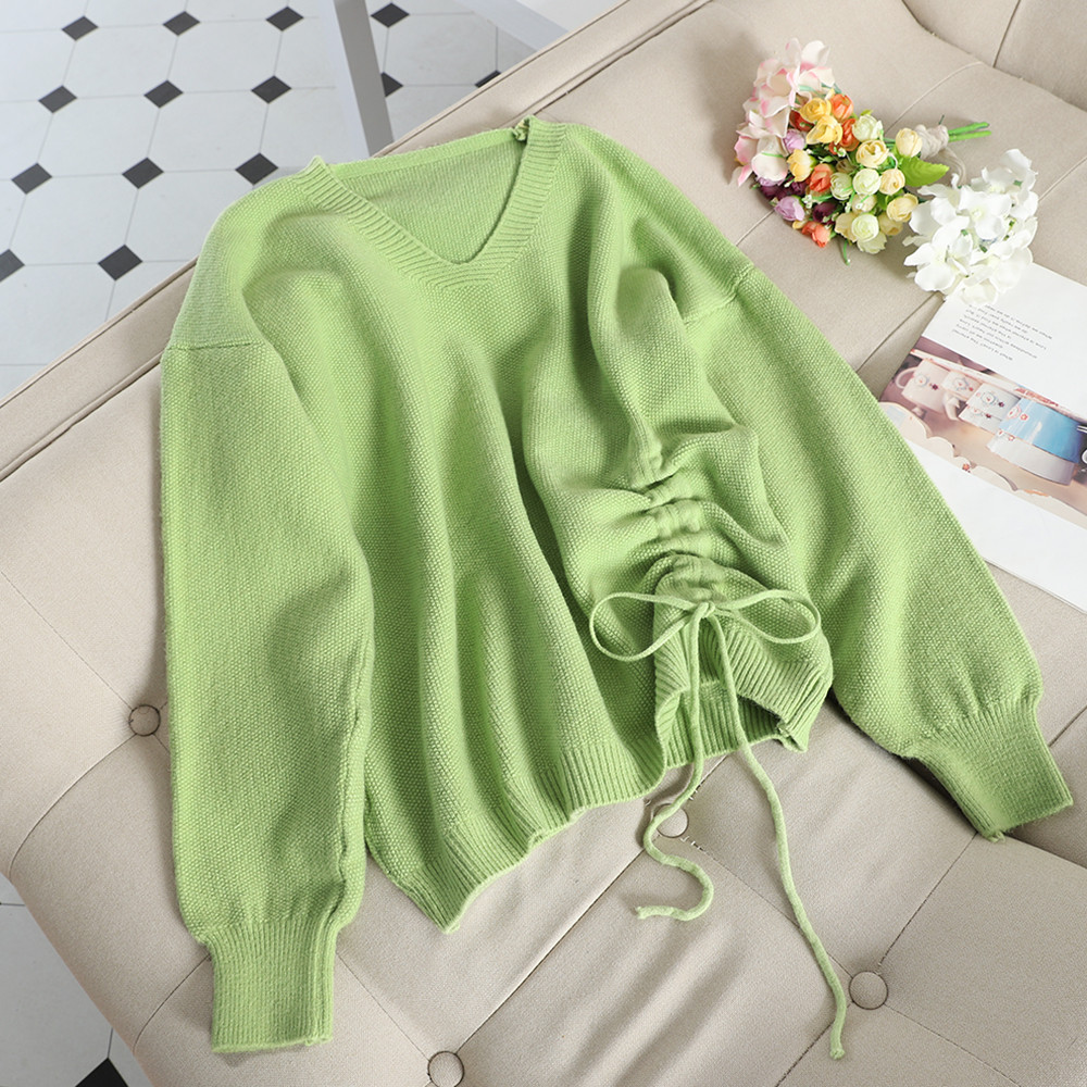 Casual γυναικείο πουλόβερ με δεσμούς σε πέντε χρώματα