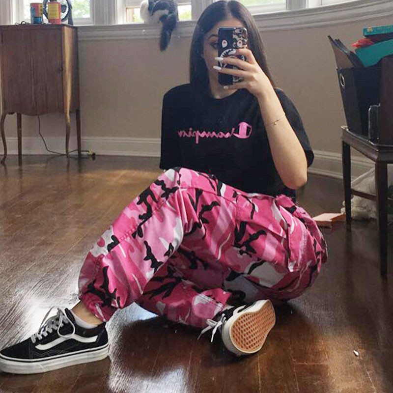 Pantaloni casual dama de camuflaj in mai multe culori