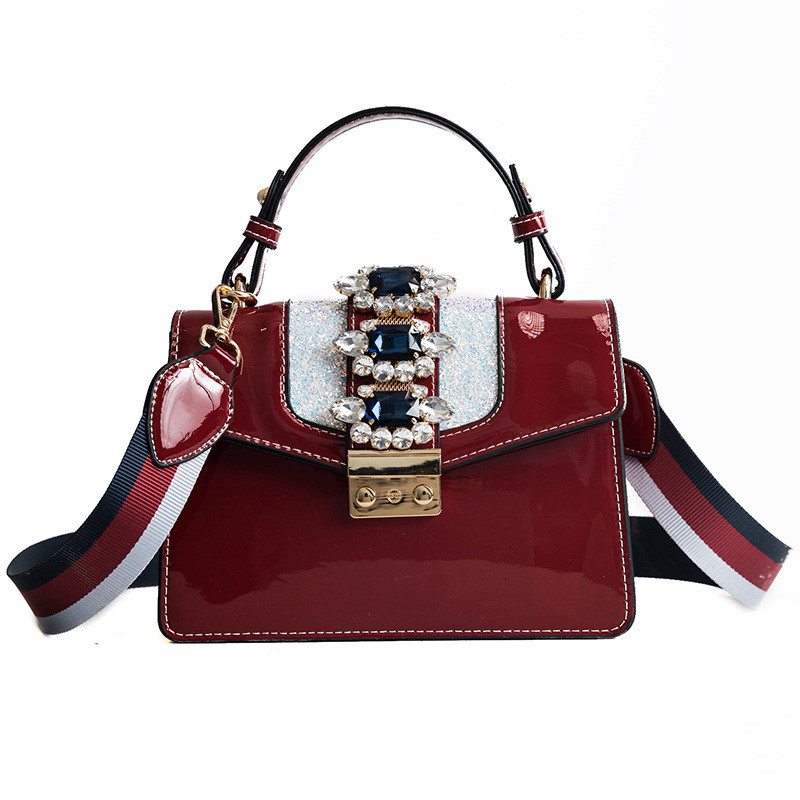 Κομψή γυναικεία τσάντα με πέτρες σε τρία χρώματα