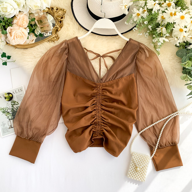 Cămașă modernă de damă cu cravate în mai multe culori