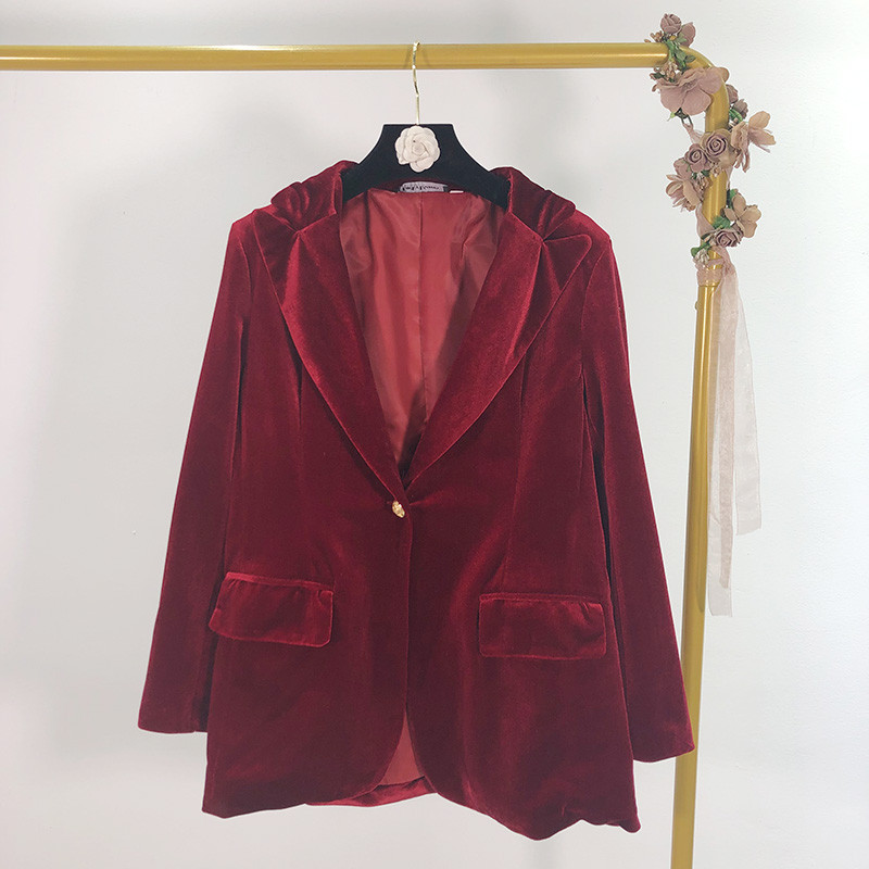 Дамско сако в бордо цвят с дълъг ръкав 