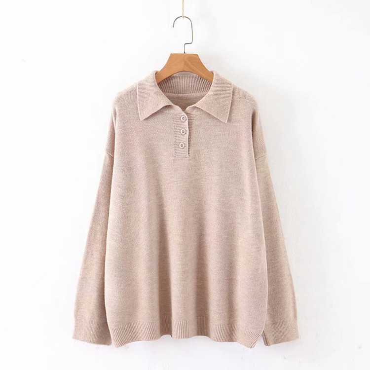 Pulover de dama cu guler clasic si nasturi in mai multe culori