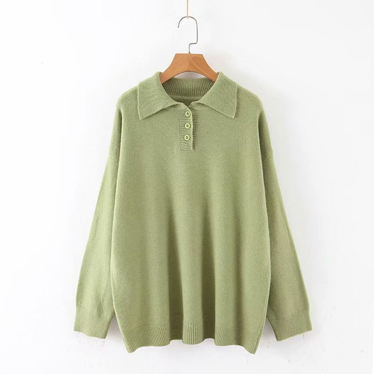 Pulover de dama cu guler clasic si nasturi in mai multe culori