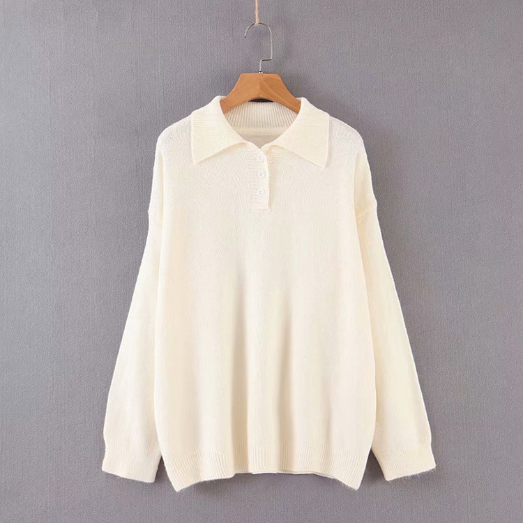 Pulover de dama cu guler clasic si nasturi in mai multe culori