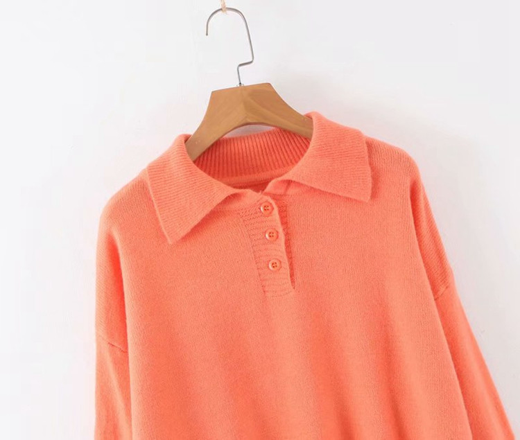 Pulover de dama cu guler clasic si nasturi in mai multe culori