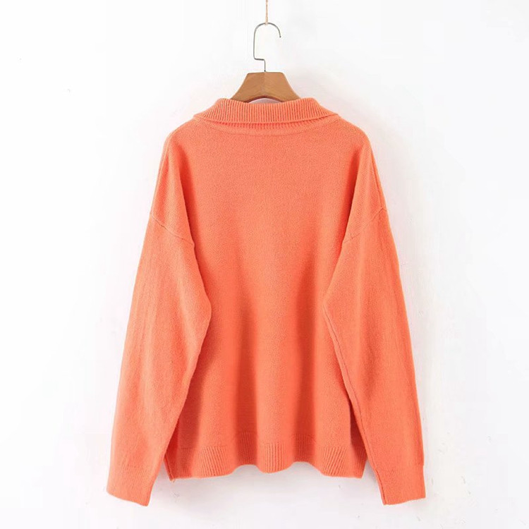 Pulover de dama cu guler clasic si nasturi in mai multe culori