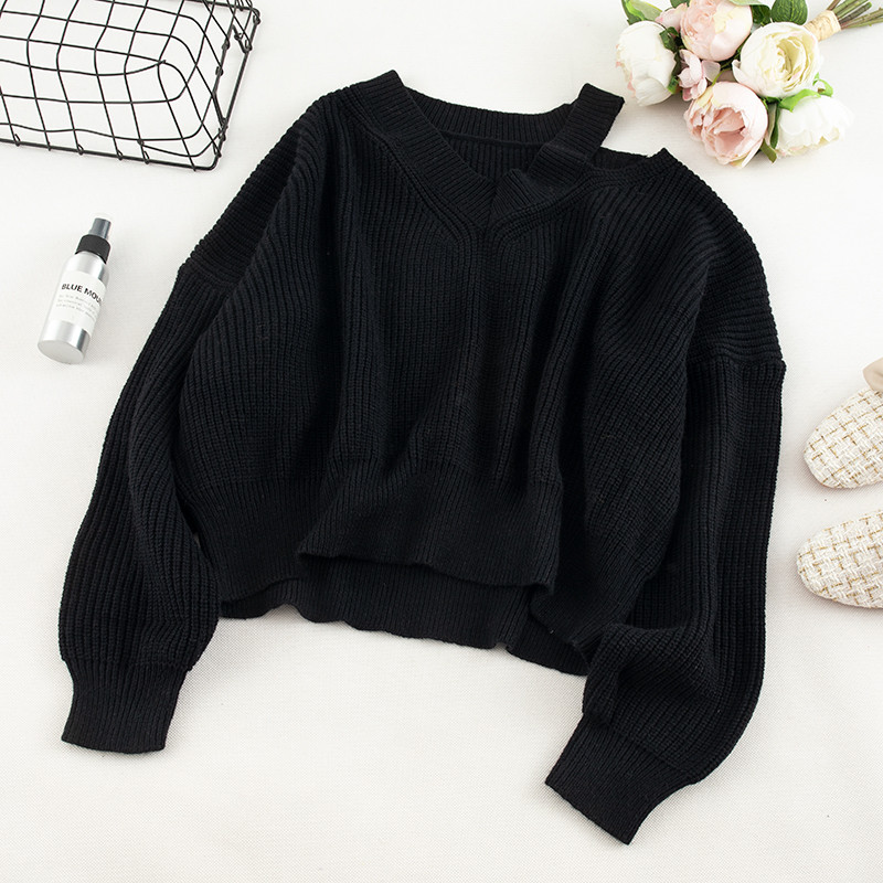 Pulover de dama modern in mai multe culori cu decolteu in V