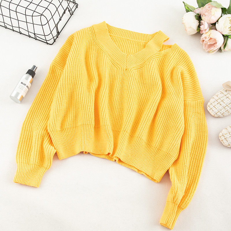 Pulover de dama modern in mai multe culori cu decolteu in V