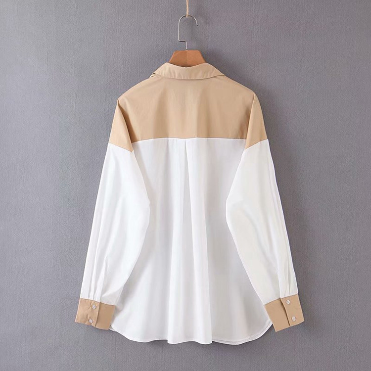 Cămașă de damă cu buzunare și mâneci lungi - model larg