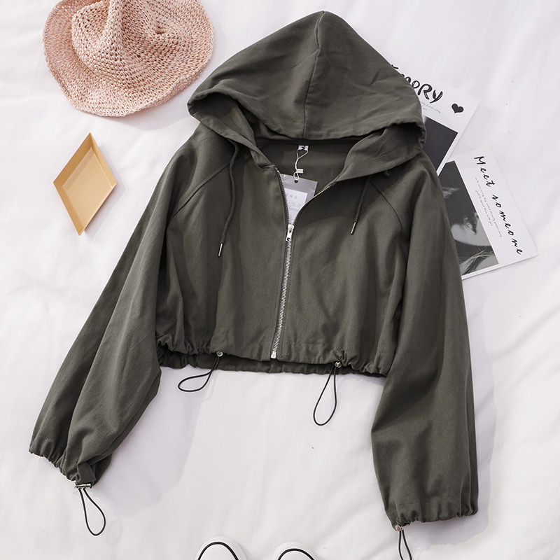 Hanorac de dama model scurt cu gluga in mai multe culori