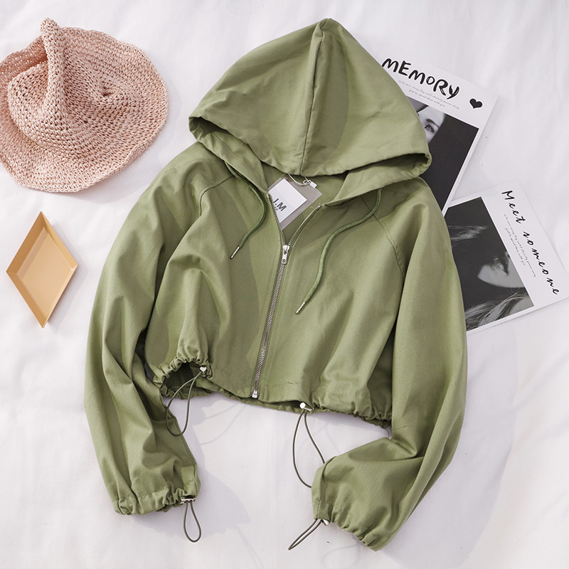 Hanorac de dama model scurt cu gluga in mai multe culori