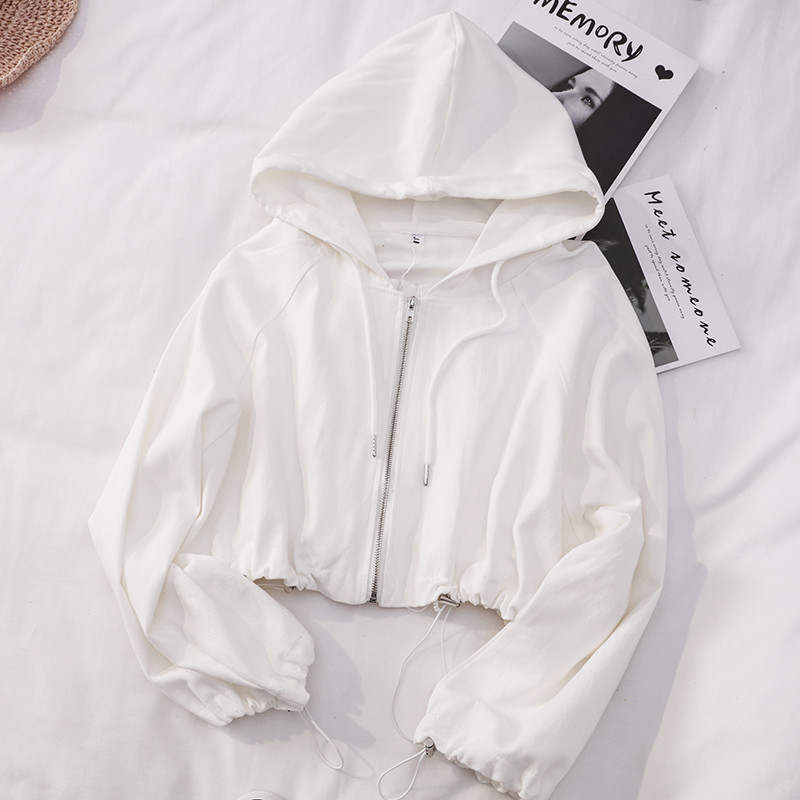 Hanorac de dama model scurt cu gluga in mai multe culori