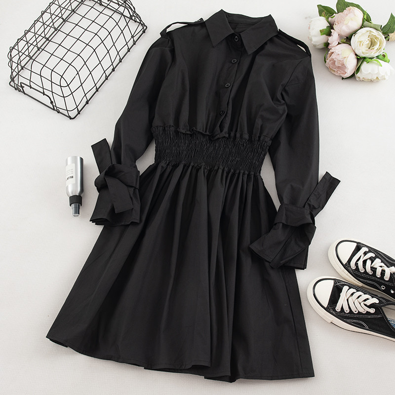 Rochie moderna de dama in doua culori cu nasturi