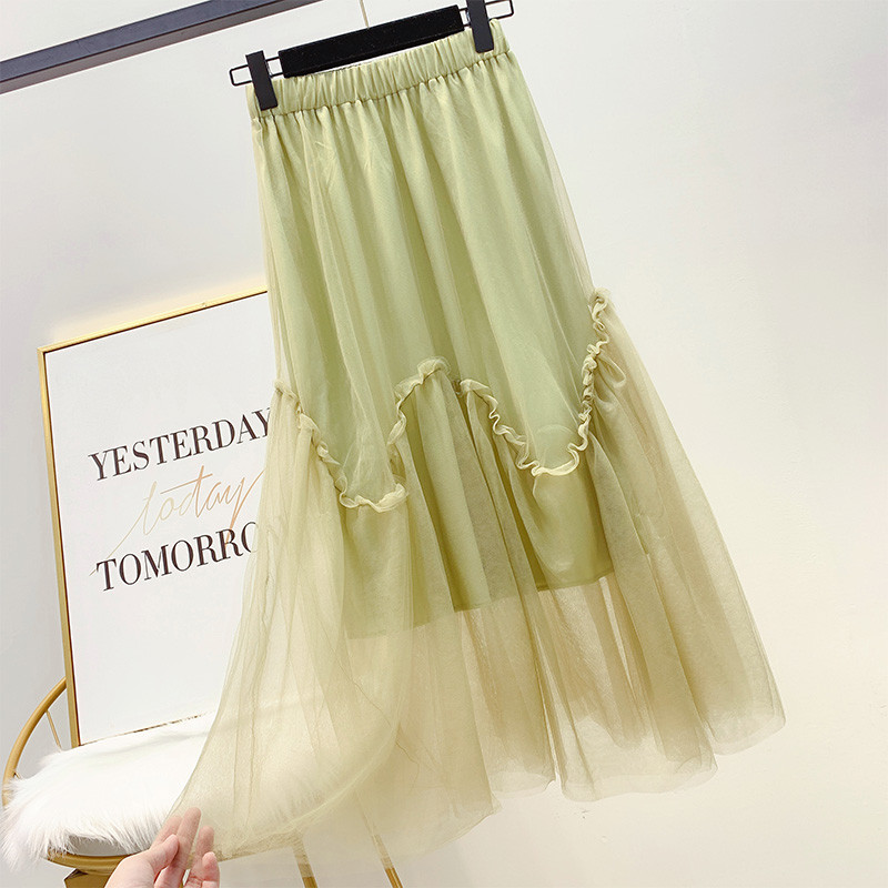 Fusta de dama cu talie inalta si tul in mai multe culori