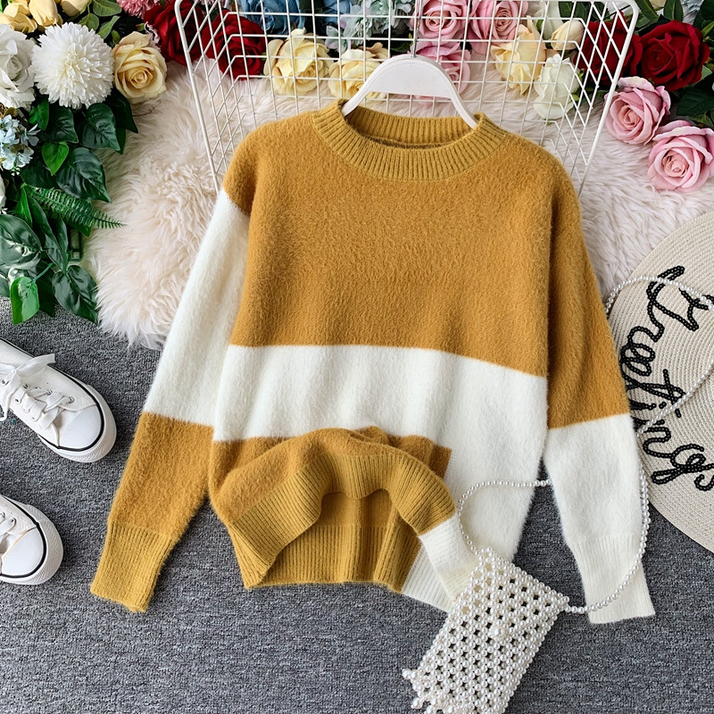 Pulover de iarna de dama cu decolteu oval in mai multe culori