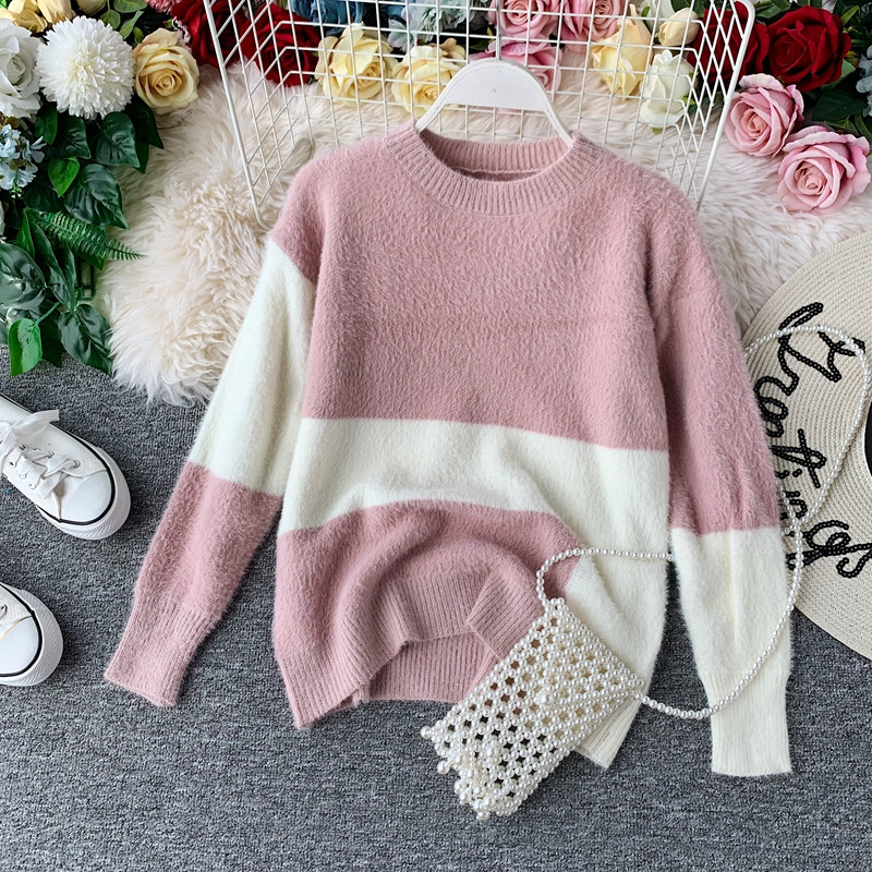 Pulover de iarna de dama cu decolteu oval in mai multe culori