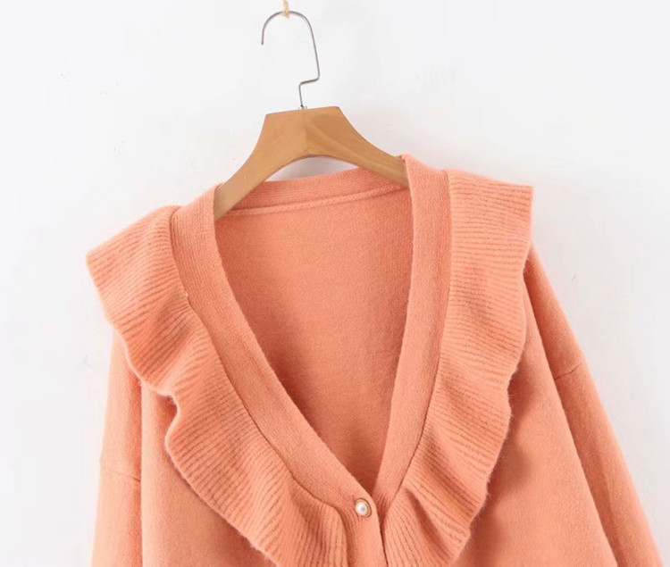 Cardigan de damă cu decolteu adânc și nasturi