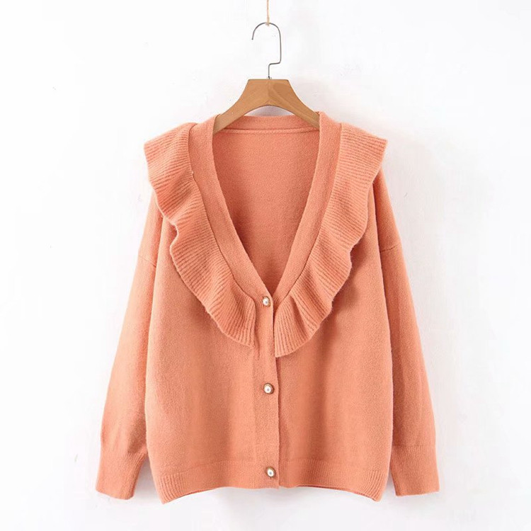 Cardigan de damă cu decolteu adânc și nasturi