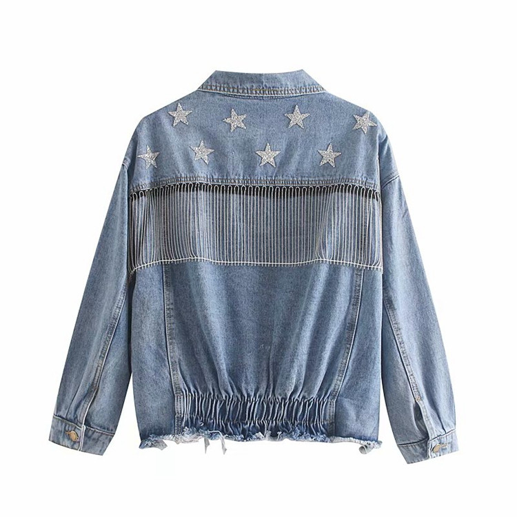 Γυναικείο κοντό τζιν μπουφάν σε μπλε χρώμα