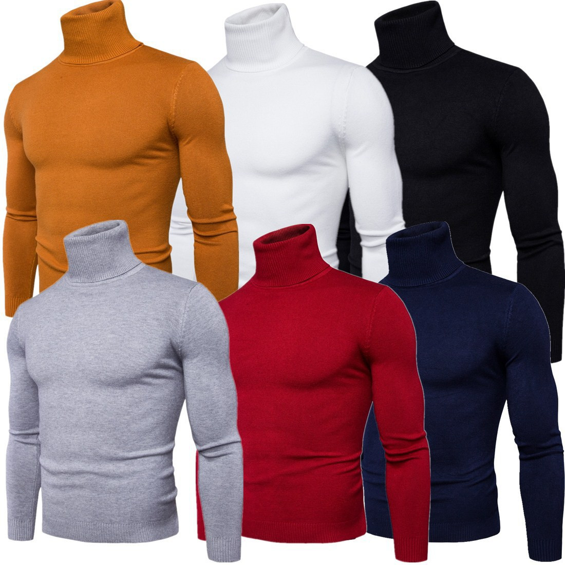 Casual ανδρικό πουλόβερ με  κολάρο σε διάφορα χρώματα