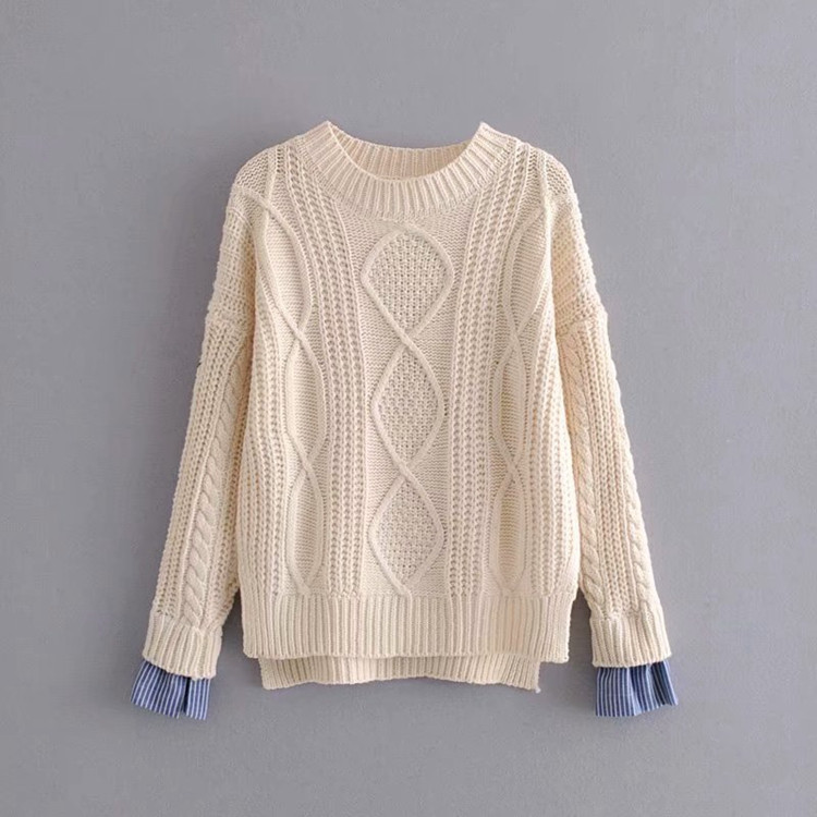 Pulover de damă cu fante laterale în patru culori