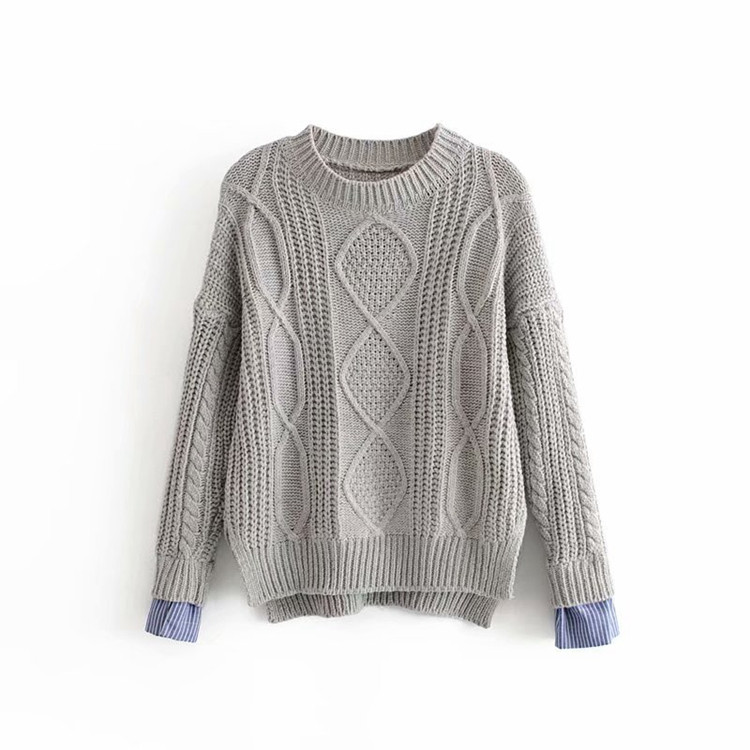 Pulover de damă cu fante laterale în patru culori