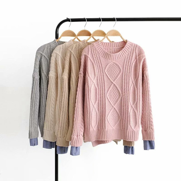 Pulover de damă cu fante laterale în patru culori