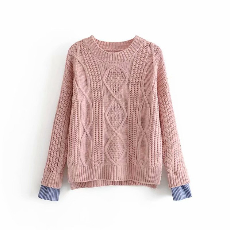 Pulover de damă cu fante laterale în patru culori