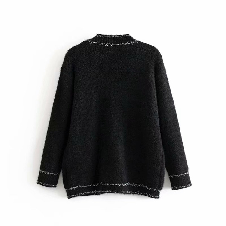 Női alkalmi mellény mély spitz nyakkivágással, fehér és fekete gombokkal