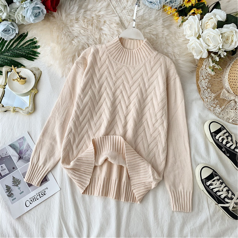 Χειμερινό γυναικείο πουλόβερ σε μπλε, γκρι και μπεζ χρώμα