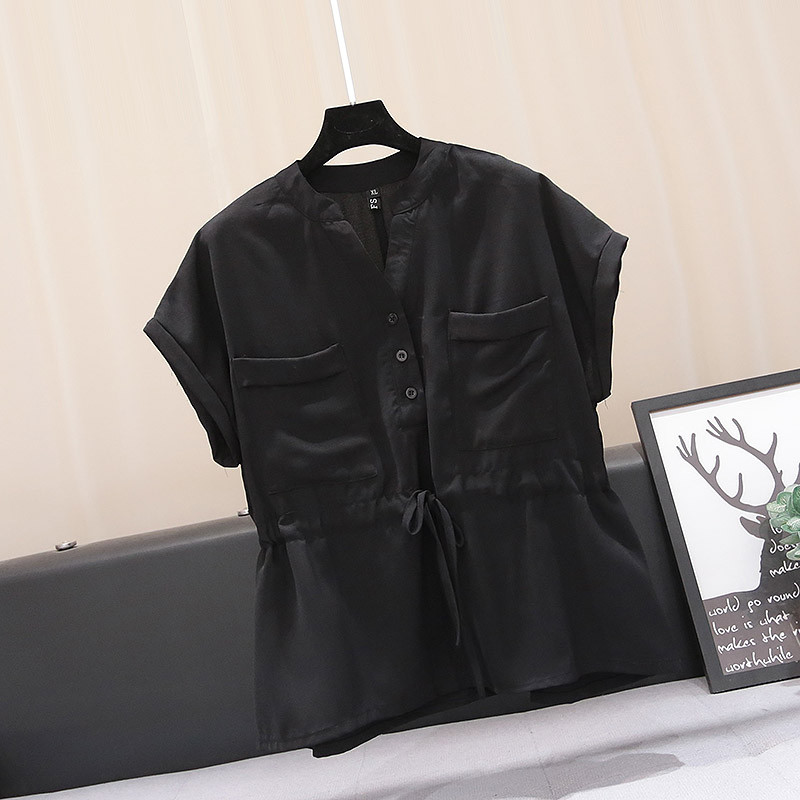 Cămașă de damă cu cravată în talie în trei culori