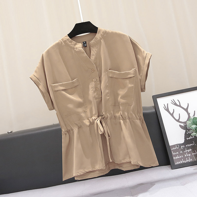 Cămașă de damă cu cravată în talie în trei culori