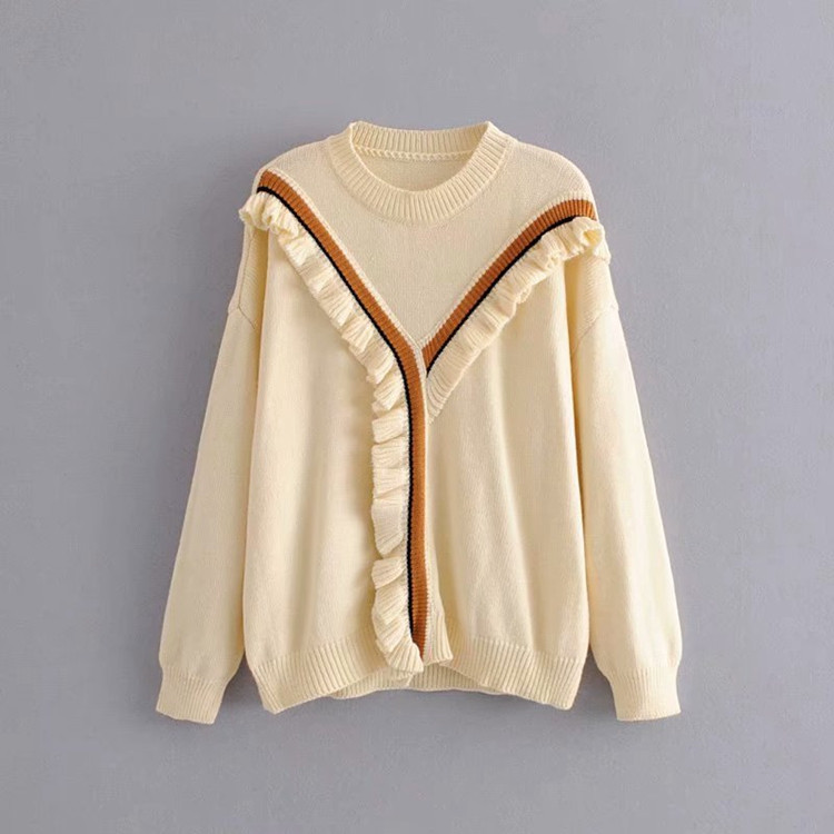 Női pulóver ovális nyakkivágással bézs, szürke és barna színekben