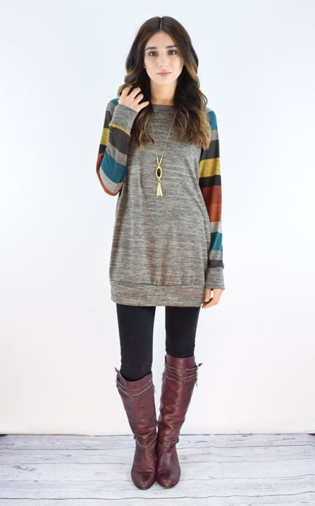 Modern női tunika O-nyakkal