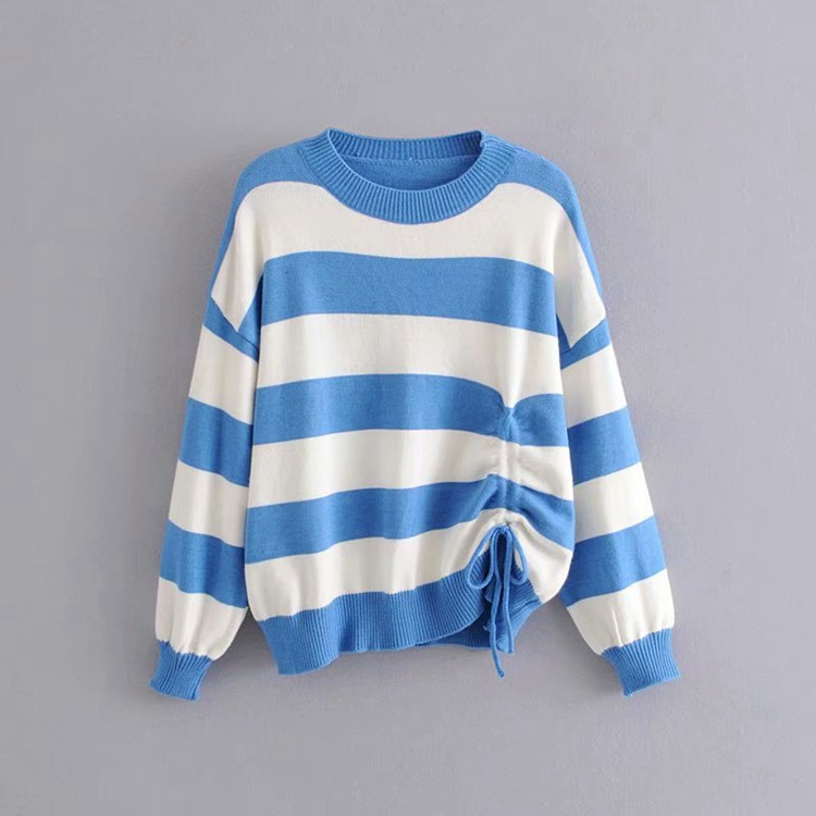 Pulover subțire în dungi cu cravate - patru culori