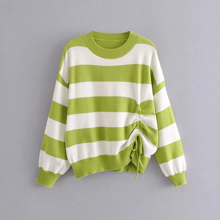 Pulover subțire în dungi cu cravate - patru culori