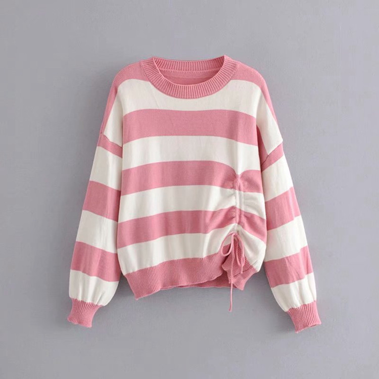 Pulover subțire în dungi cu cravate - patru culori