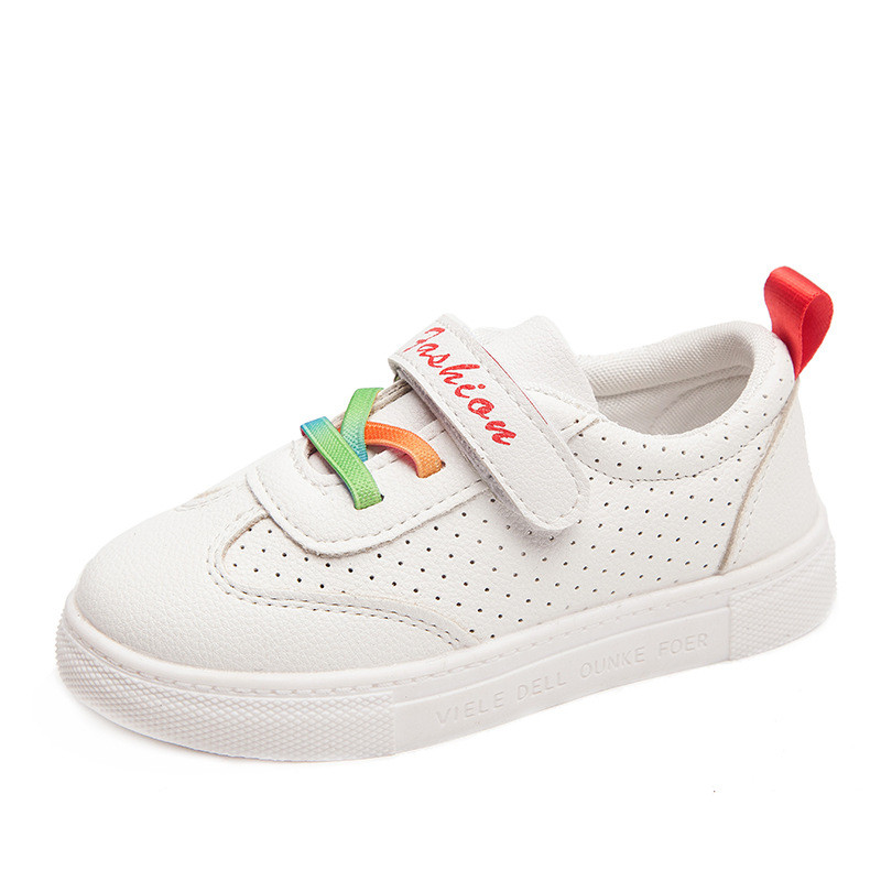 Pantofi casual pentru copii cu sireturi in alb