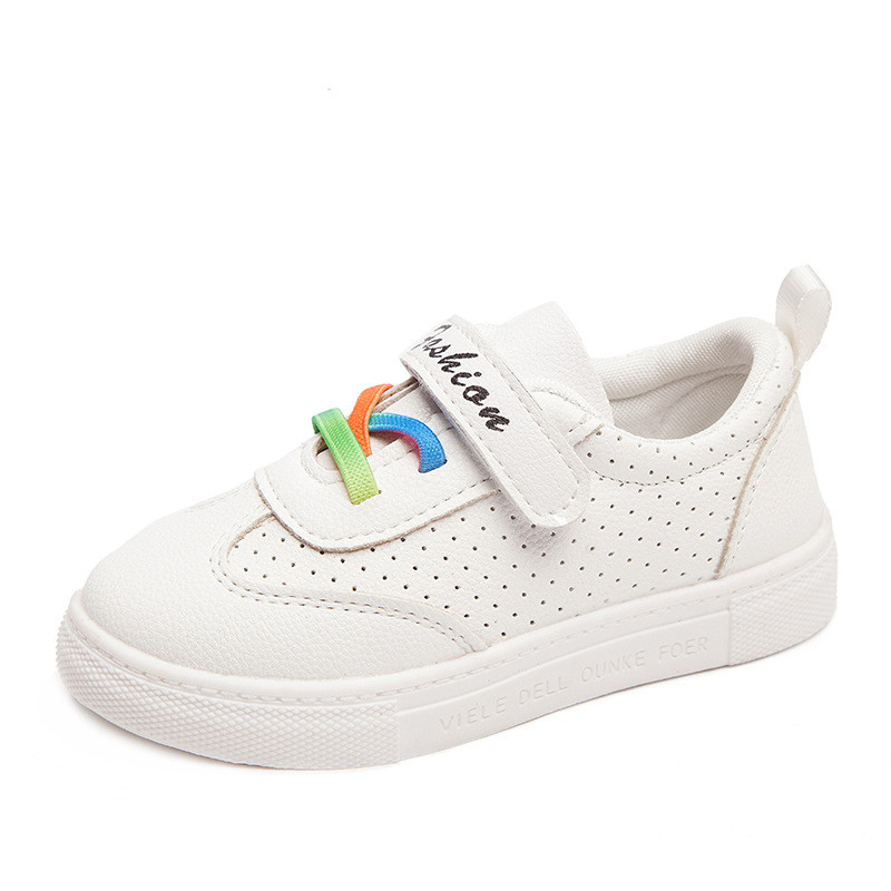 Pantofi casual pentru copii cu sireturi in alb