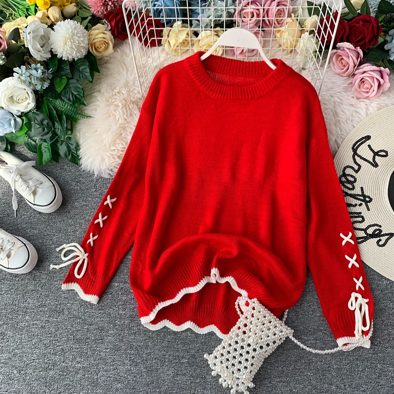 Modern női pulóver, ujján megkötős, többféle színben