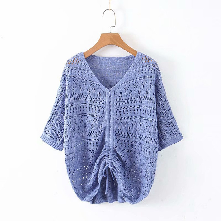 Pulover subțire transparent de damă cu cravate - cinci culori