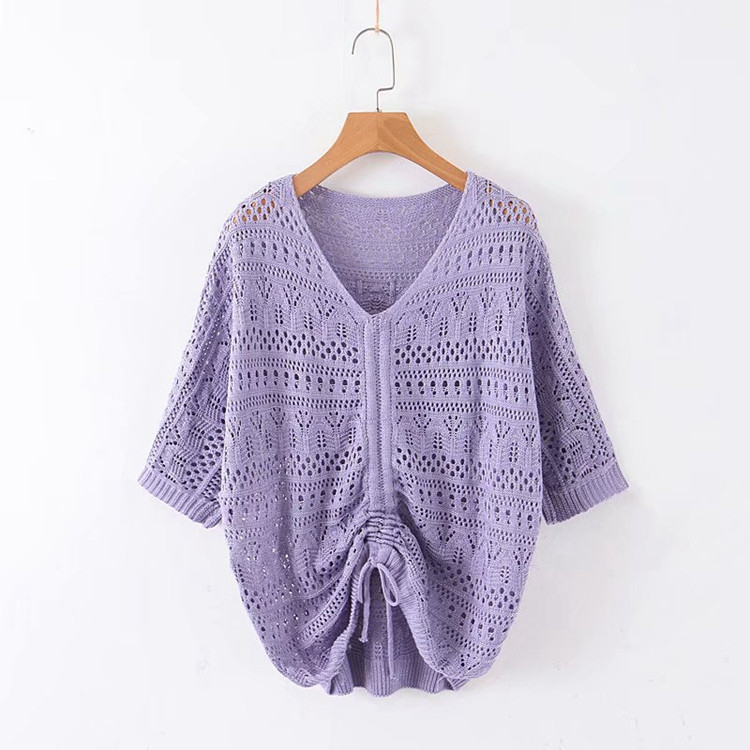 Pulover subțire transparent de damă cu cravate - cinci culori