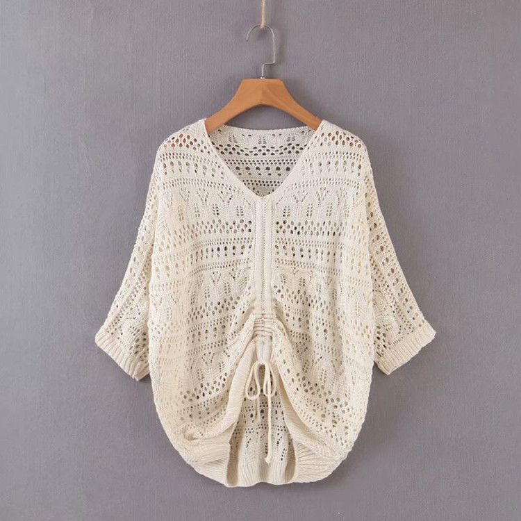 Pulover subțire transparent de damă cu cravate - cinci culori