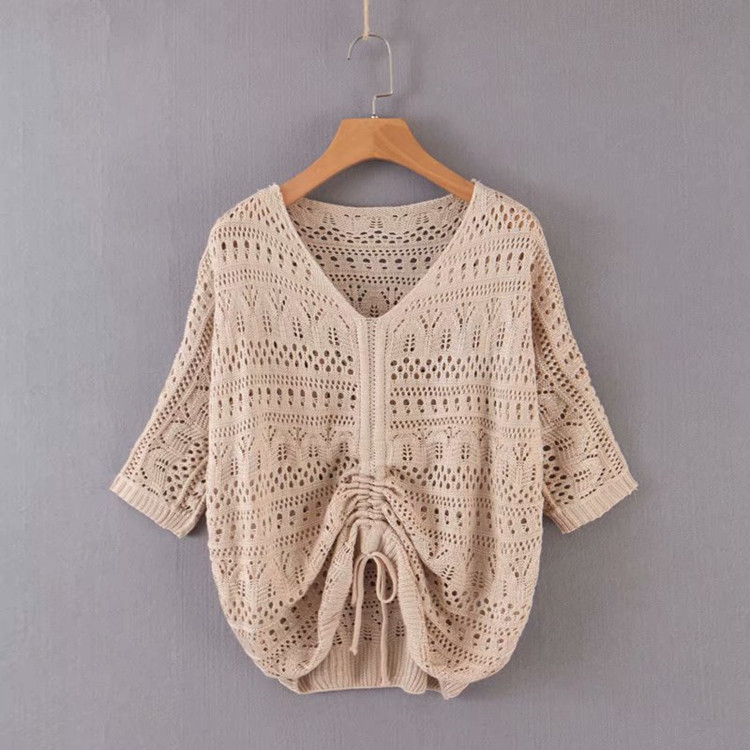 Pulover subțire transparent de damă cu cravate - cinci culori