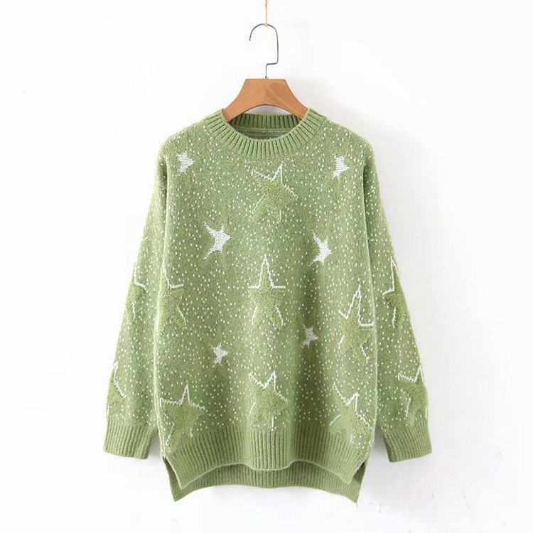 Pulover gros de dama cu aplicatie - stea