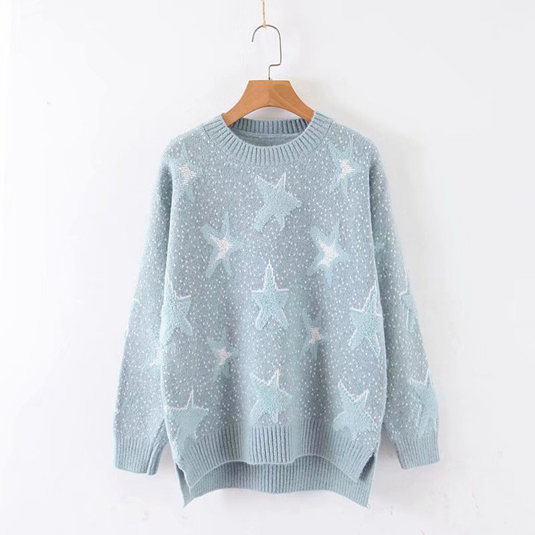 Pulover gros de dama cu aplicatie - stea