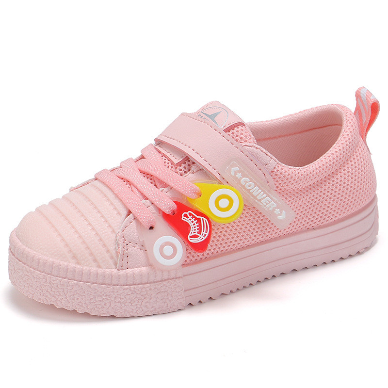 Pantofi casual pentru copii cu autocolante si cravate cu talpa plata