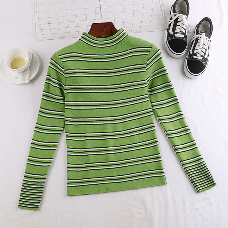 Csíkos női blúz hosszú ujjal több színben